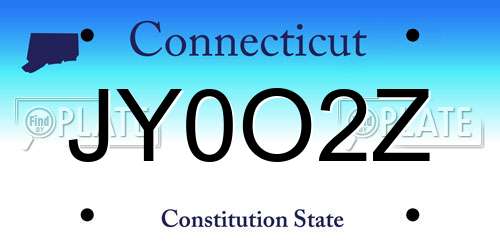 JY0O2Z Connecticut License Plate