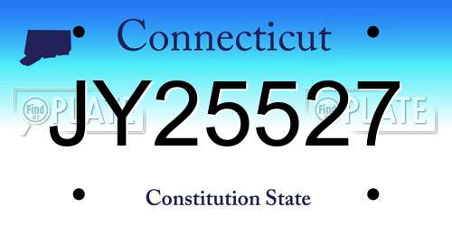 JY25527 Connecticut License Plate