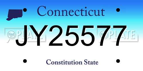 JY25577 Connecticut License Plate