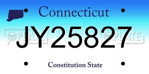 JY25827 Connecticut License Plate