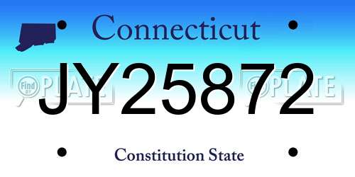 JY25872 Connecticut License Plate