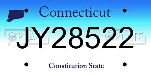 JY28522 Connecticut License Plate