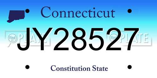 JY28527 Connecticut License Plate
