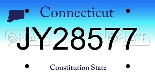 JY28577 Connecticut License Plate
