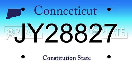 JY28827 Connecticut License Plate