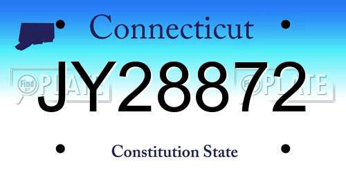 JY28872 Connecticut License Plate