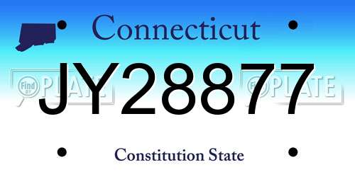 JY28877 Connecticut License Plate