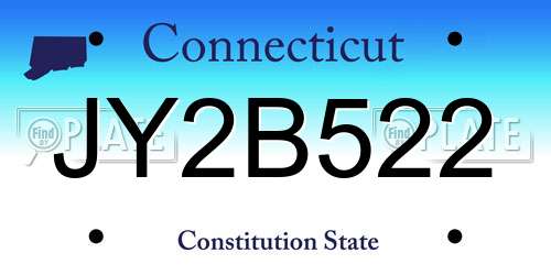 JY2B522 Connecticut License Plate