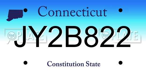 JY2B822 Connecticut License Plate