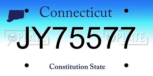 JY75577 Connecticut License Plate