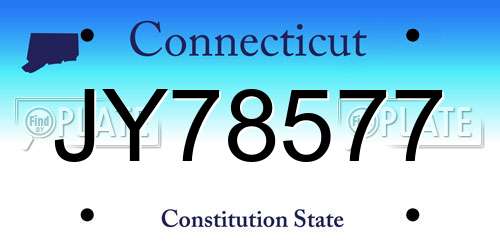 JY78577 Connecticut License Plate