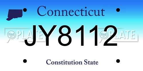 JY8112 Connecticut License Plate