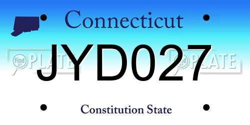 JYD027 Connecticut License Plate
