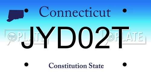 JYD02T Connecticut License Plate