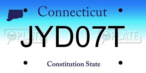 JYD07T Connecticut License Plate