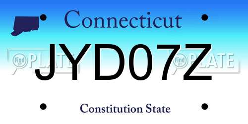 JYD07Z Connecticut License Plate