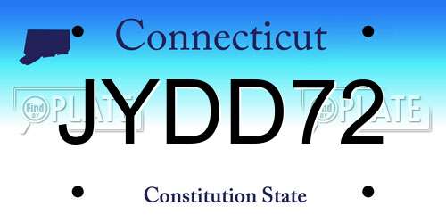 JYDD72 Connecticut License Plate