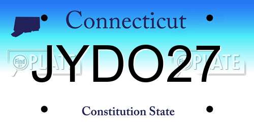 JYDO27 Connecticut License Plate