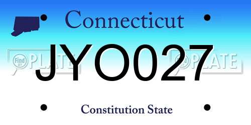JYO027 Connecticut License Plate