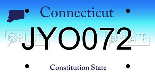 JYO072 Connecticut License Plate