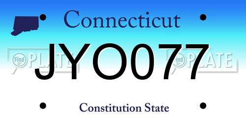 JYO077 Connecticut License Plate