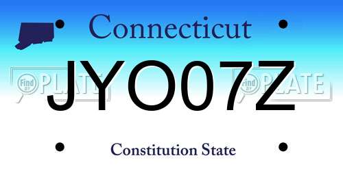 JYO07Z Connecticut License Plate