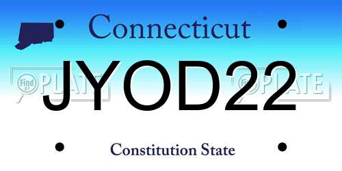 JYOD22 Connecticut License Plate