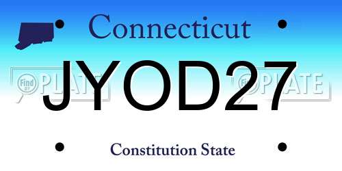 JYOD27 Connecticut License Plate