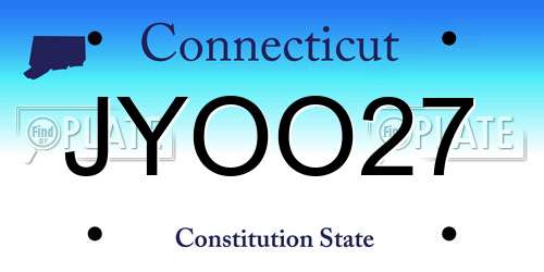 JYOO27 Connecticut License Plate