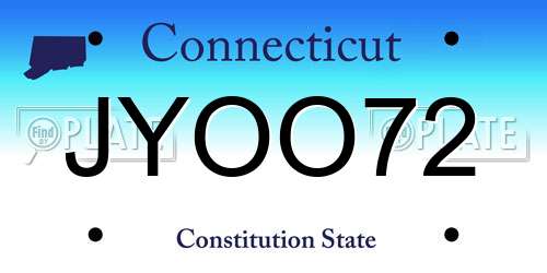 JYOO72 Connecticut License Plate