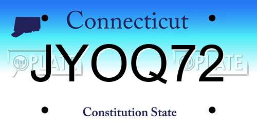 JYOQ72 Connecticut License Plate