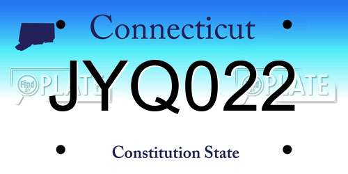 JYQ022 Connecticut License Plate