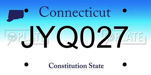 JYQ027 Connecticut License Plate