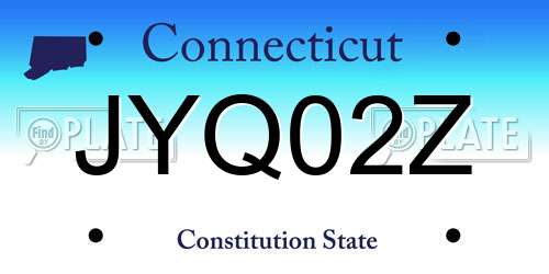 JYQ02Z Connecticut License Plate
