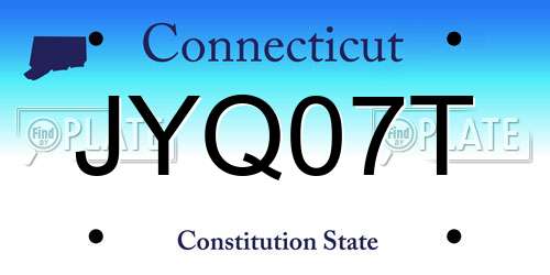 JYQ07T Connecticut License Plate