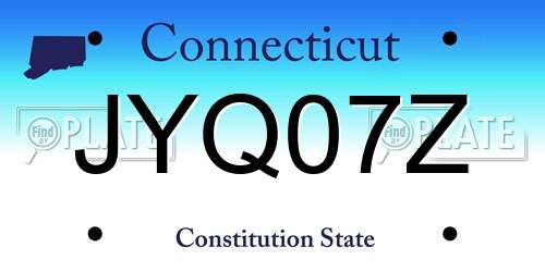 JYQ07Z Connecticut License Plate