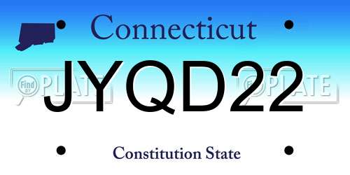 JYQD22 Connecticut License Plate