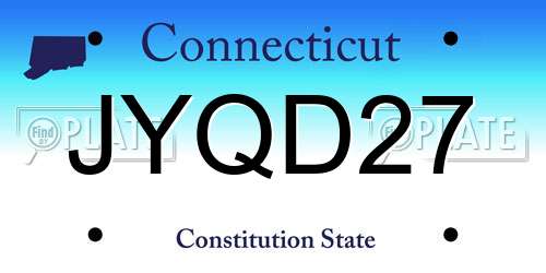 JYQD27 Connecticut License Plate