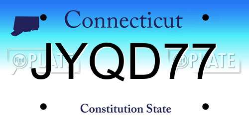 JYQD77 Connecticut License Plate