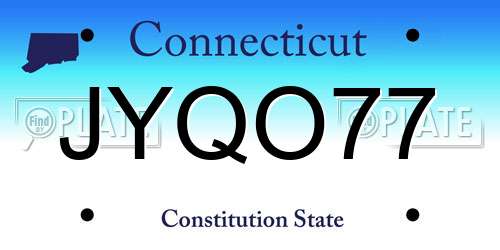 JYQO77 Connecticut License Plate