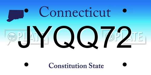 JYQQ72 Connecticut License Plate