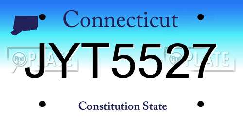 JYT5527 Connecticut License Plate