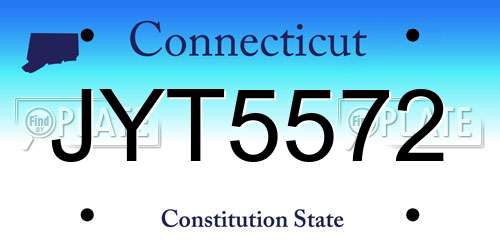 JYT5572 Connecticut License Plate