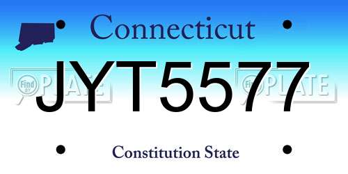 JYT5577 Connecticut License Plate