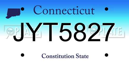 JYT5827 Connecticut License Plate