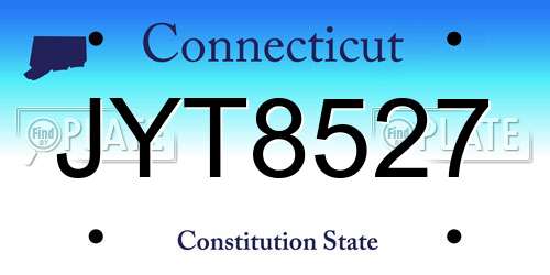 JYT8527 Connecticut License Plate
