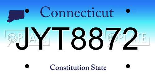 JYT8872 Connecticut License Plate
