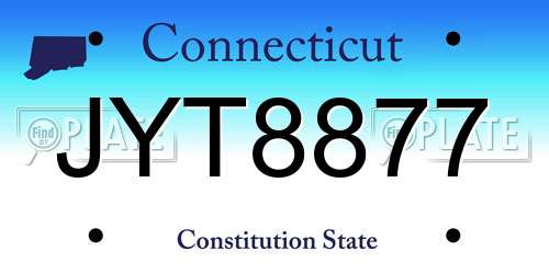JYT8877 Connecticut License Plate