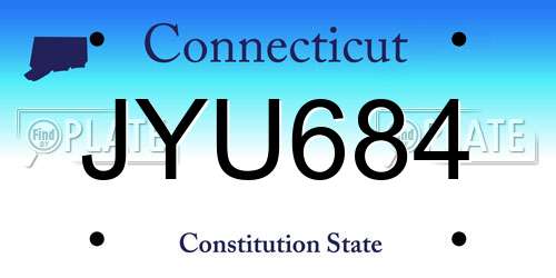 JYU684 Connecticut License Plate