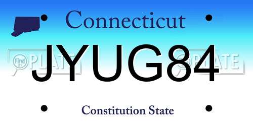 JYUG84 Connecticut License Plate